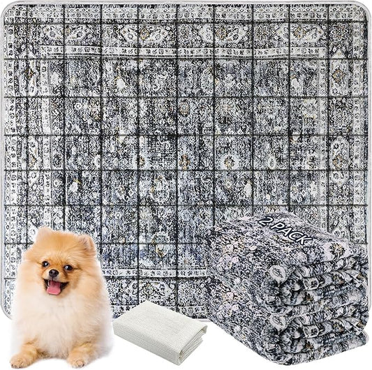 Washable Thickened Pee Pads for Dogs, 2 Pack (36"x42") Upgrade Reusable Puppy Pads with Non-Slip Rug, Super Absorbent Leakproof Puppy Training & Whelping Pads for Dogs, Doggie