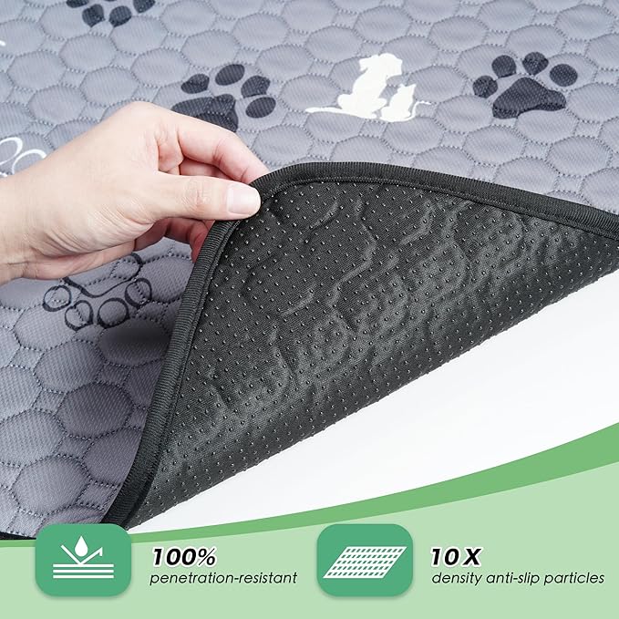Washable Pee Pads, Puppy Pee Pad for Dogs, 2 Pack Absorbent Reusable Training Dog Pads Pet Puppy Pads, Non-Slip Potty Pads for Whelping, Playpen, Crate, Bed, Grey 18"x24"