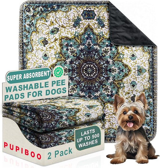 Washable Pee Pads for Dogs - Super Absorbent Reusable Puppy Training Pads - 100% Waterproof, Leak-Proof & Non-Slip Whelping Pads for Pet Housebreaking