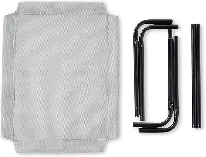 Amazon Basics Cooling Breathable Elevated Dog Bed with Metal Frame for Small Dogs, 36 x 22 x 7.5 Inch, Grey