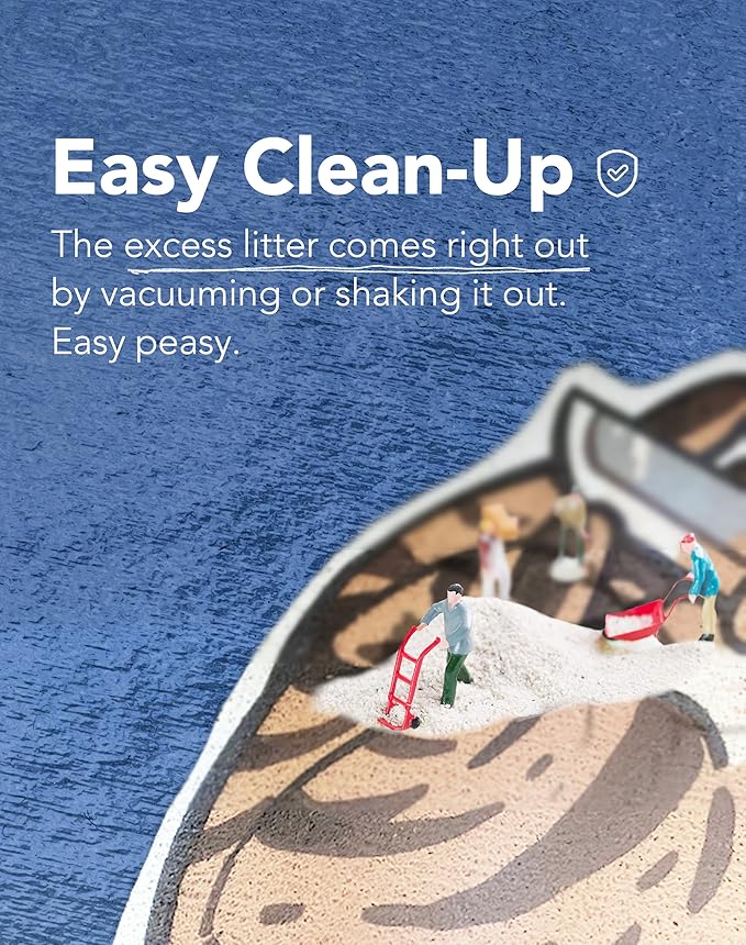 Lukamoo® Cute Cat Litter Mat (30’’x20’’), Large/L, for Kitty Litter & Cute Cat Litter Box, Litter Trapping Mat (Brown Tabby)