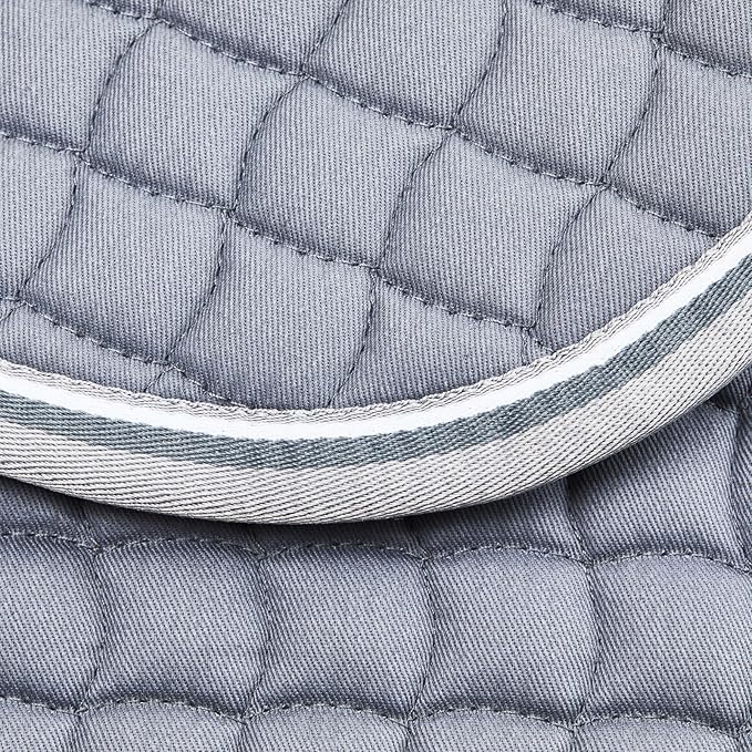 HORZE Adepto Padded All Purpose Quilted Equestrian Saddle Pad for Horses with Two-Tone Trim