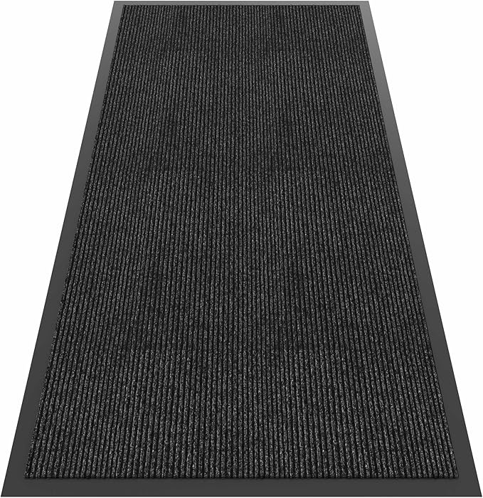 Front Door Mat, 4'x8' Indoor Outdoor Door Mat, Commercial Industrial Entrance Doormat, Heavy Duty Welcome Mat, Rubber Backing Non Slip Doormat for Entryway