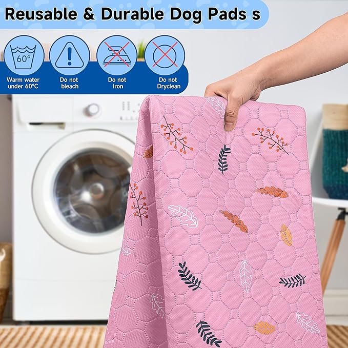 Sunheir Washable Pee Pads for Dogs 72"x72", Extra Large Reusable Puppy Pads Pet Training Pads for Dog Playpen, Waterproof Pee Pads for Puppy Playpen, Whelping Pad, Dog Playpen Indoor - Pink