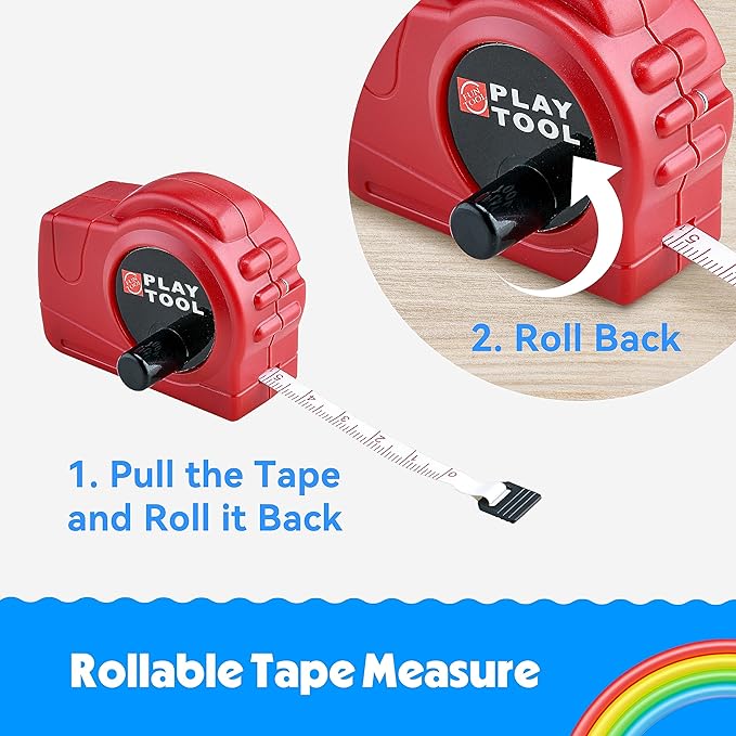 Toy Choi's Kids Leaf Blower - Toy Leaf Blower That Really Works with Tool Set, Pretend Play Series Construction Outdoor Preschool Gardening Kit for Boys & Girls Age 3-5 4-7