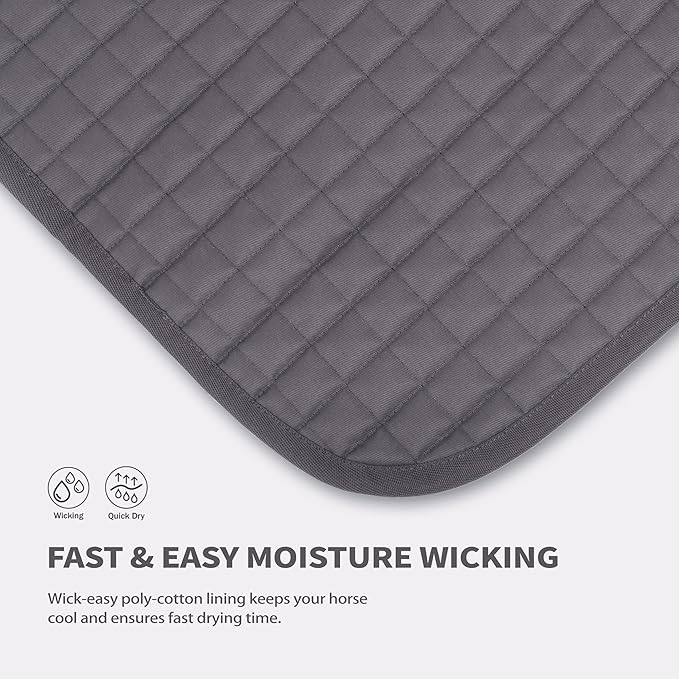 Tackmore Western Saddle Pad Adjustable with Side Pockets and Foam Inserts Shock-Absorbing Riding Pad