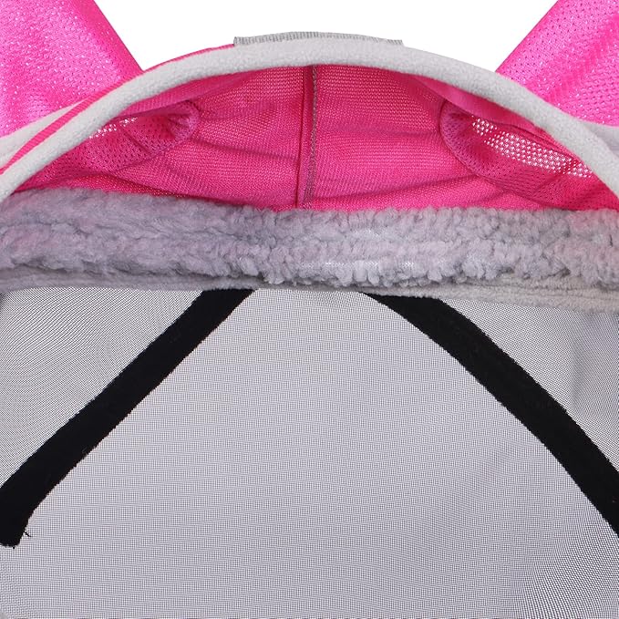 Harrison Howard CareMaster Pro Luminous Fine Mesh UV-Proof Fleece Padding Fly Mask Half Face Flamingo (S; Pony)