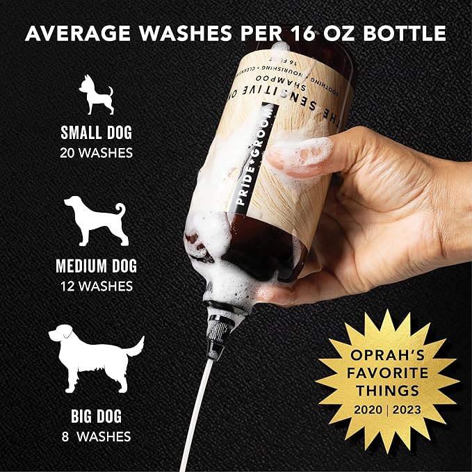 Pride and Groom The Sensitive One Box Set – Dog Shampoo & Conditioner with All Natural Blend of Essential Oils & Ingredients to Soothe, Nourish & Untangle for Long Lasting Shine & Manageability – 32oz