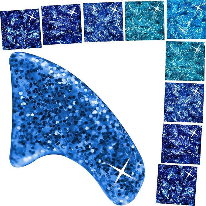 zetpo 100 pcs Cat Nail Caps | Cat Claw Covers | with Adhesives and Applicators (S, 5X Blue Glitter Shades)