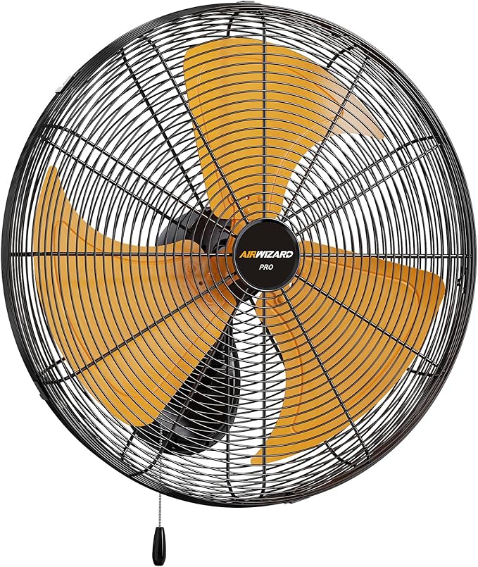 Oscillating High Velocity Wall Mount Fan, Industrial Heavy Duty Metal Wall Fans, 3 Speeds, Adjustable Tilt, Quiet Operation Commercial Shop Fan for Garage (18 Inch - Indoor)