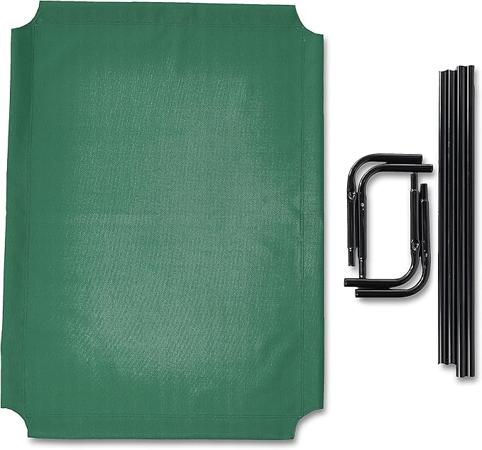 Amazon Basics Cooling Breathable Elevated Dog Bed with Metal Frame for Large Dogs, 51 x 31 x 8 Inch, Green