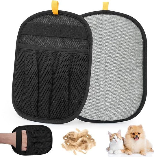 2 Pcs Pet Hair Removal Glove for Cats Dogs, 2025 Upgraded Five-Finger Electrostatic Glove for Deshedding Grooming, Reusable Washable Hair Remover for Furniture Couch Car Seat Carpet Bedding