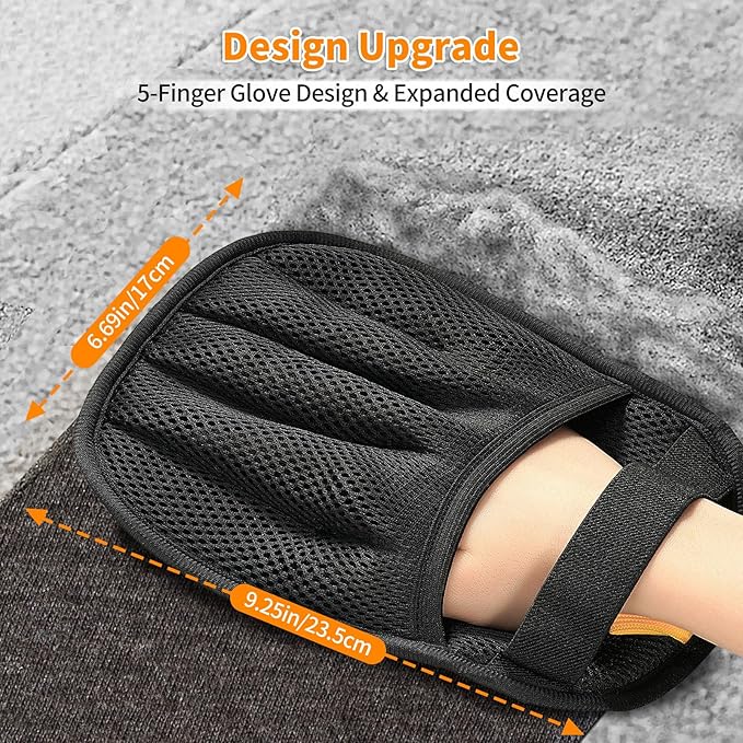 Pet Hair Removal Glove for Cats & Dogs, Upgraded Five-Finger Electrostatic Pet Hair Gloves, Reusable Magic Brush Pet Hair Remover Tool for Laundry, Couch, Carpet, Car Seat