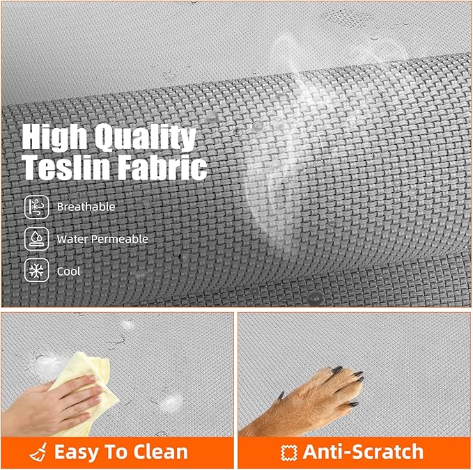 Simple Trending Raised Dog Bed for Large Dogs, Cooling Elevated Dog Bed, Breathable Pet Cot Bed, 42" x 31", Grey