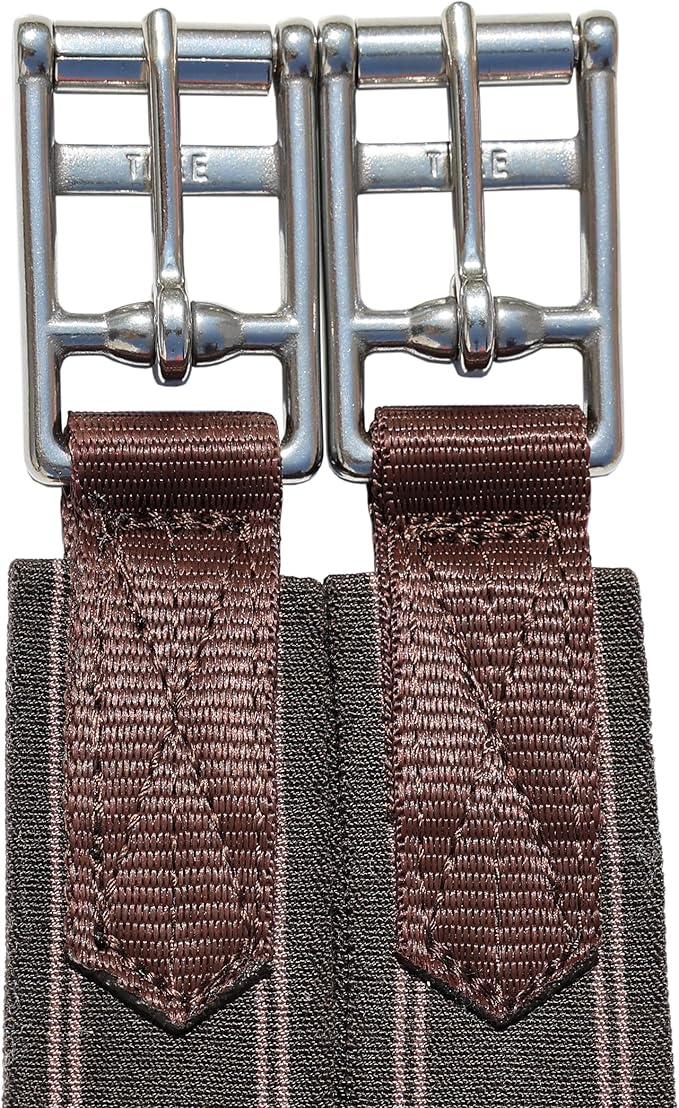 T TEKE Daily English Girths for Horses: Padded with Fleece, Double-Sided Heavy-Duty Elastic and Stainless Steel Buckles (Sizes 38”-56")"