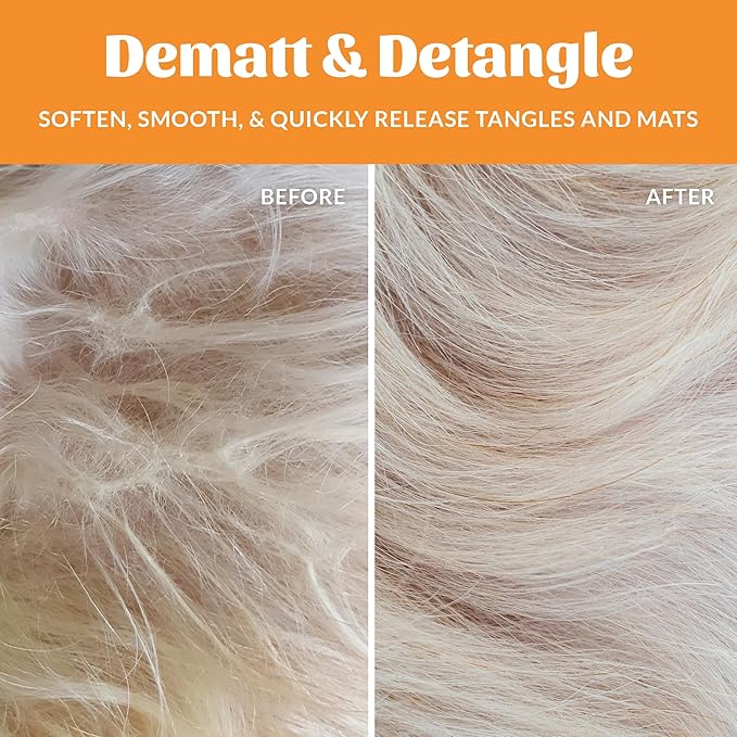 Skout's Honor Pet Detangler Spray - Hydrating & Conditioning with Avocado Oil & Probiotics, 97% Natural, Paraben & Sulfate-Free, softens for a More brushable Coat, Daily Use, 8oz, Honeysuckle, 2-Pack