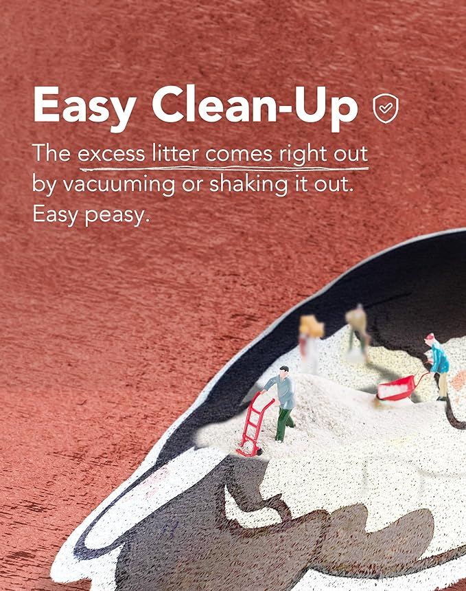 Lukamoo® Cute Cat Litter Mat (30’’x20’’), Large/L, for Kitty Litter & Cute Cat Litter Box, Litter Trapping Mat (Tuxedo)