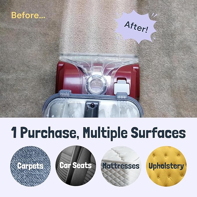 Sunny & Honey Carpet Cleaner Shampoo - 128 Fl Oz, Light Lavender Scent - Pet Stain Remover & Odor Eliminator - Rug Cleaner & Upholstery Cleaner Solution for Machine Use