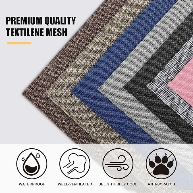 Veehoo Chew Proof Elevated Dog Bed - Cooling Raised Pet Cot - Rustless Aluminum Frame and Durable Textilene Mesh, Unique Designed No-Slip Feet for Indoor or Outdoor Use, Black, Medium, CWC2002