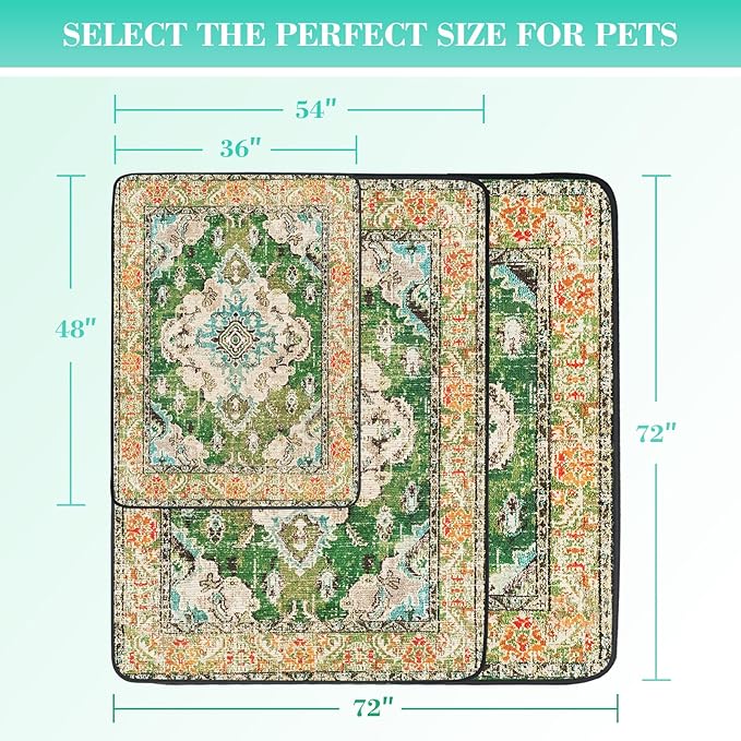 Non-Slip Dog Washable Pee Pad Extra Large 72" x 72", Boho Rusable Pee Pad for Dogs, Pet Training Pad for Playpen Mat, Waterproof Dog Pad Washable for Puppy Playpen, Whelping Pad, Dog Playpen Indoor