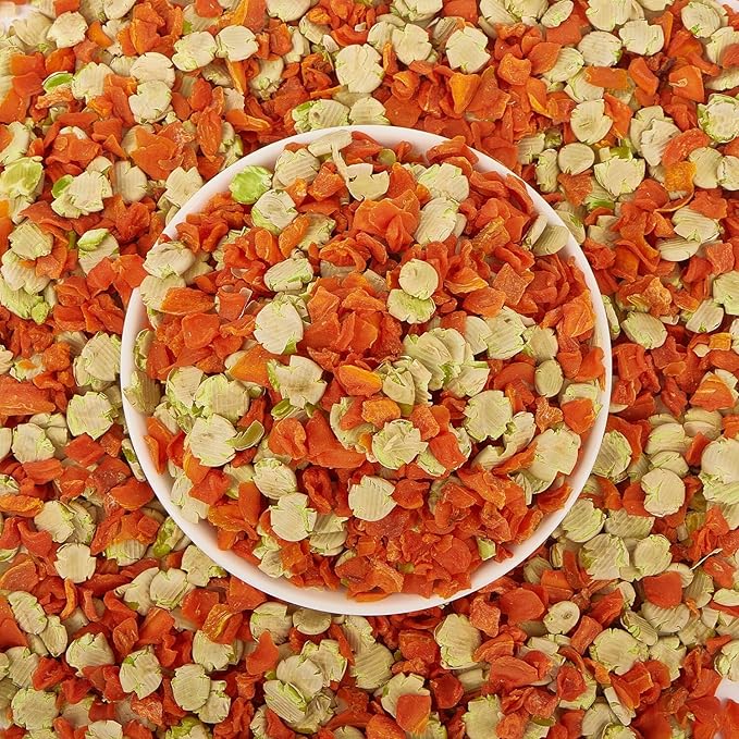 Rabbit Chew Toy - Carrot and Pea Slice Combination 11oz Treats, Suitable for Rabbits and Other Small Herbivores