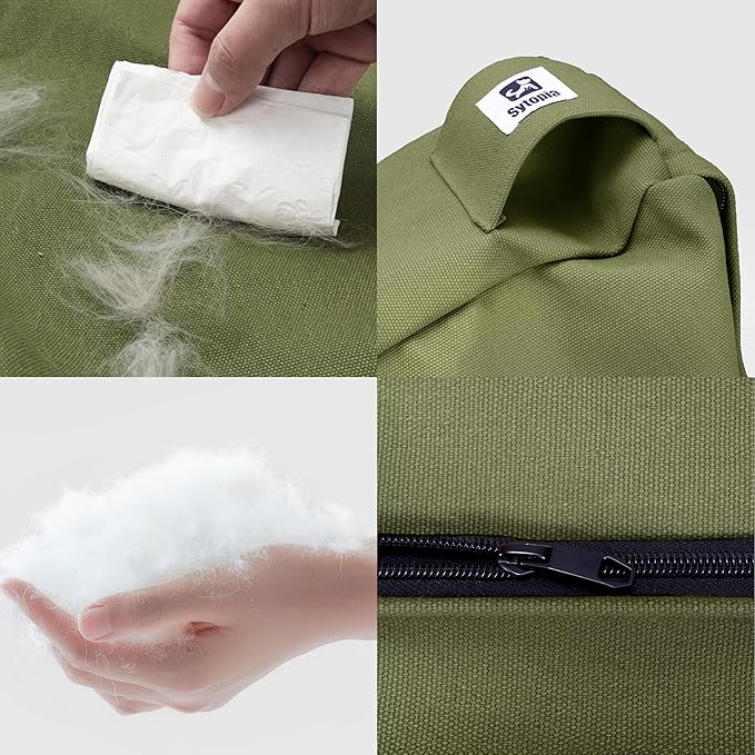 Sytopia 36-Inch Canvas Outdoor Dog Bed, Waterproof & Washable with Removable Cover, Ideal for Medium & Large Dogs, Chew-Proof Great for Indoor, Outdoor, Crate, or Patio Use (Green)