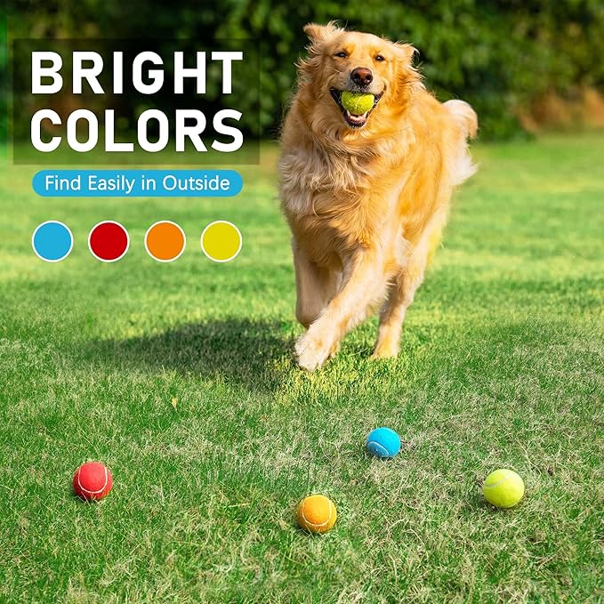 Prime Pets Toys for Dogs, 2.5 Inch Dog Toys, Interactive Pet Dog Toy Balls for Medium, Large Dogs, Tennis Balls for Dogs