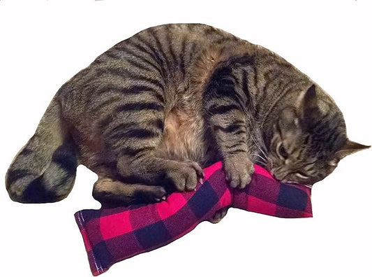 15" Catnip Cat Kicker Toys/Kitty Kick Sticks/Cat-Nip Kick Sticks (Red/Black Flannel) (Kickers Filled with 1 oz Premium Canadian Catnip)