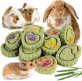 Sofier 12Pcs Timothy Hay Treats - Natural Chews for Teeth - Handmade Rabbit, Chinchilla, Gerbil, Rat, Hamster Toys - Bunny & Guinea Pig Toys