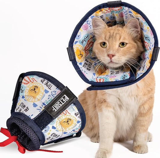 Cat Cone Collar – Colorful Cat Pattern - Lightweight Recovery Cone for Cats, Anti-Lick & Anti-Scratch, Vet Recommended, Elizabethan Collar (Colorful, XS [Neck Girth: 8.6"-12.2"])