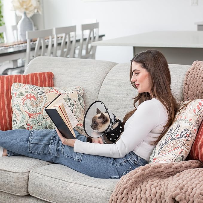 Soft Cone for Cats and Small Dogs - After Surgery Recovery Cat Cones with - Adjustable Non-Irritating Post Operative Comfortable Protective - Cat Cone Collar Soft to Stop Licking