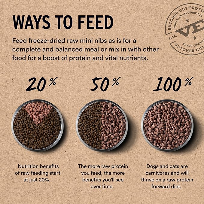 Vital Essentials Freeze-Dried Raw Turkey Meal or Mixer Cat Food Crunchy Nibs, 8 oz