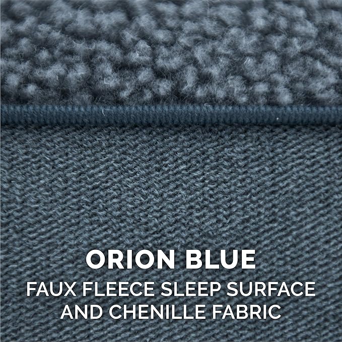 Furhaven Orthopedic Dog Bed for Large Dogs w/ Removable Bolsters & Washable Cover, For Dogs Up to 125 lbs - Sherpa & Chenille Sofa - Orion Blue, Jumbo Plus/XXL