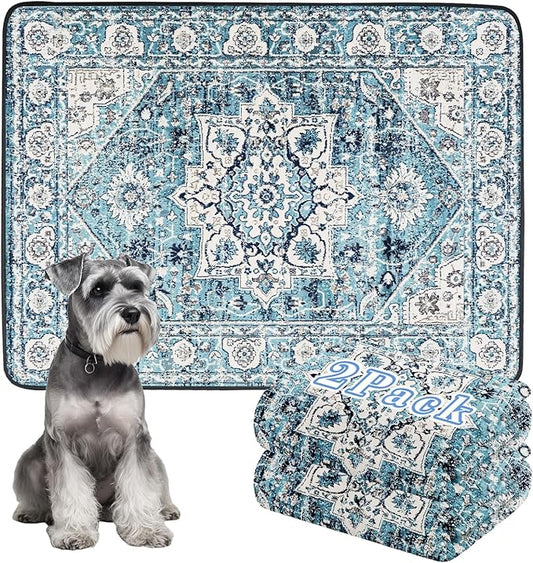 Thicken Washable Pee Pads for Dogs, 2 Pack Waterproof Reusable Pee Pads for Dogs，36"x48" Super Absorbent Leakproof Dog Pads, Non-Slip Potty Pads for Floor, Crate, Couch, Whelping Pads Pet Supplies