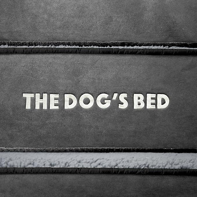 The Dog’s Bed, Medium Grey Plush Memory Foam, Pain Relief: Arthritis, Hip & Elbow Dysplasia, Post Surgery, Lameness, Supportive, Calming, Washable Cover, Veterinary Approved