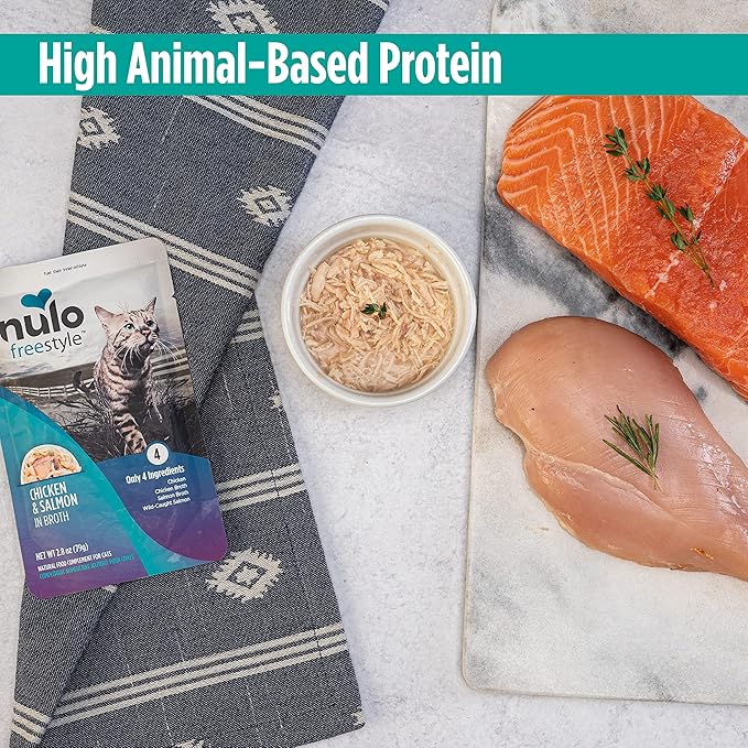 Nulo Freestyle Cat & Kitten Wet Cat Food Pouch, Premium All Natural Grain-Free Soft Cat Food Topper with Amino Acids for Heart Health and High Animal-Based Protein