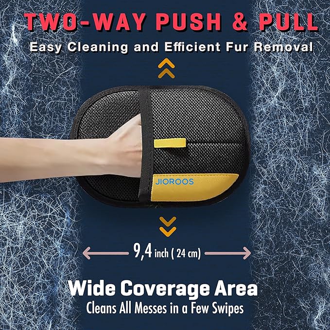 Pet Hair Remover Gloves for Cats & Dogs, Electrostatic Pet Hair Removal Gloves Brush for Pets Hair, Upgraded Animal Fur Removal Tool, Reusable Cats & Dogs Grooming Gloves for Hair Removal (2)